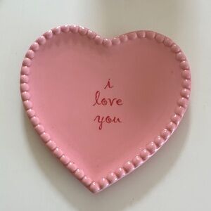 Vintage 2003 Pink Heart-Shaped Plate